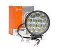 Фара светодиодная доп AE42R-14LED-55PC круглая 115*55*172, рассеянный свет, 14 диодов, крепление по центру, 42 Вт, 12/24 В (АвтоЭлектрика)