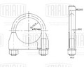 Хомут глушителя U-образный D=54 мм (стремянка) (нерж. сталь 304 SS) (UC 54 SS)