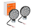 Фара светодиодная круглая 9LED, направленный свет, 9Вт, 83х83х22мм, 12В, комплект 2 шт. STANDART (ALED023)