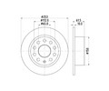 Диски тормозные для а/м Skoda Octavia A5 (04-)/Yeti (09-) зад. d=253 h=61.5 задний d=253 окрашенный (DF 270327)